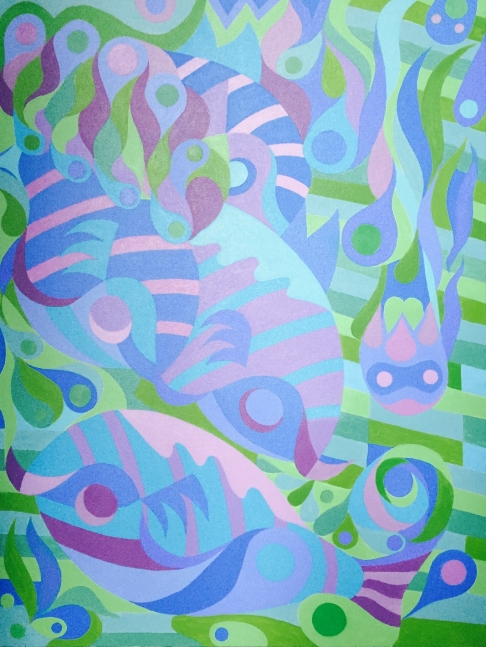 Flying Fish III by George Dolgy | Acrylic on canvas Flying Fish III